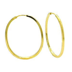 Argola  em Ouro 18K Oval
