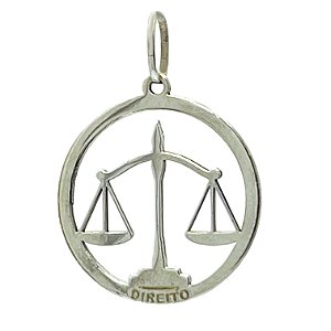 Pingente em Prata 925 Emblema de Direito