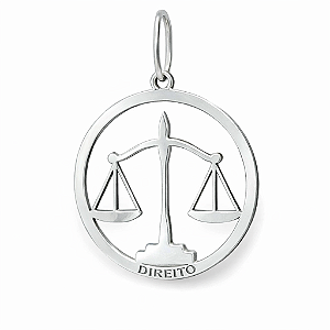 Pingente em Prata 925 Emblema de Direito