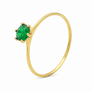 Anel em Ouro 18K Calice Esmeralda