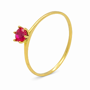 Anel em Ouro 18K Calice Vermelho