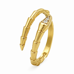 Anel em Ouro 18K Cobra com Zirconias