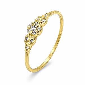 Anel em Ouro 18k Com Zirconias