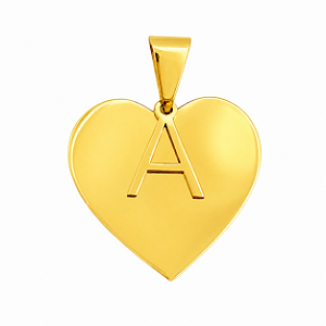 Pingente em Ouro 18K Coração com Letra 25,00 mm