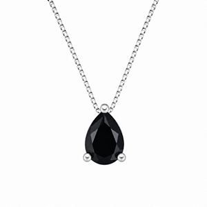 Gargantilha em Prata 925 Ponto de Luz Gota Negra
