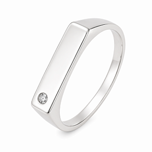 Anel em Prata 925 Chapa com Zirconia
