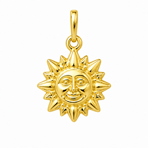 Pingente em Ouro 18k Sol oco