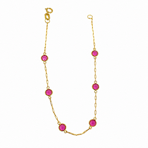 Pulseira em Ouro 18K de Zirconia Rosa