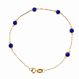 Pulseira em Ouro 18K de Zirconia Azul Royal