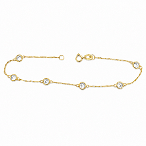 Pulseira em Ouro 18K de Zirconia Branca