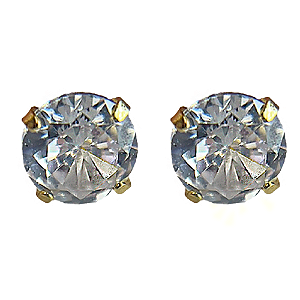 Brinco em Ouro 18K Ponto de Luz Zirconia