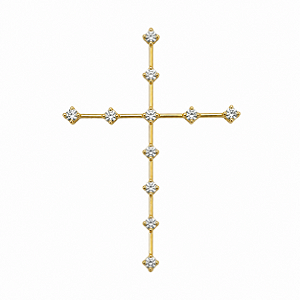 Pingente em Ouro 18k Cruz com Zirconias