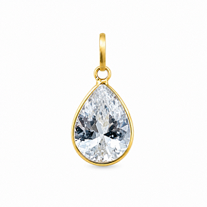 Pingente em Ouro 18k Gota Ponto de Luz