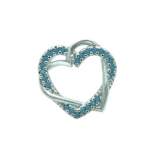 Pingente em Prata 925 Coração Azul