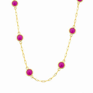 Pulseira em Ouro 18K Zirconias Vermelhas