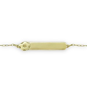 Pulseira em Ouro 18K de Chapinha Infantil Bola