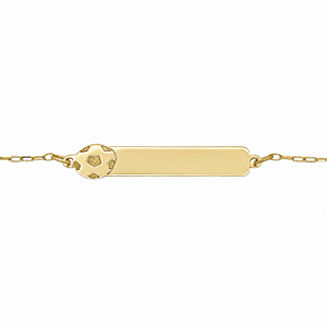 Pulseira em Ouro 18K de Chapinha Infantil Bola