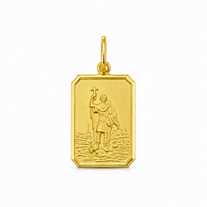 Pingente em Ouro 18K Santo Expedito Retangular