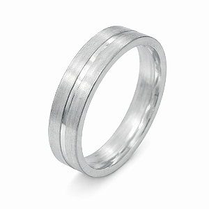 Aliança em Prata 925 Fosco com Friso