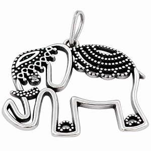 Pingente em Prata 925 Elefante Vazado