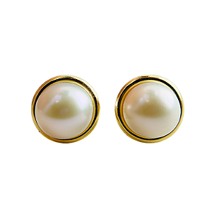 Brinco em Ouro 18k Pérola com Aro