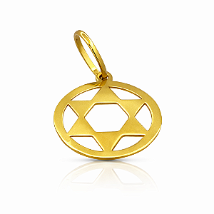 Pingente em Ouro 18k Estrela Davi (6 Pontas)
