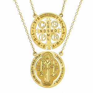 Escapulario em Ouro 18K São Bento