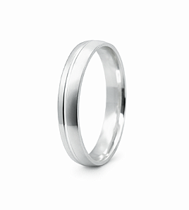 Aliança em prata 925 Abaolada Escovada