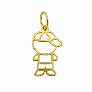 Pingente em Ouro 18k Menino Vazada