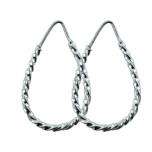 Argola em Prata 925 Gota Torcida