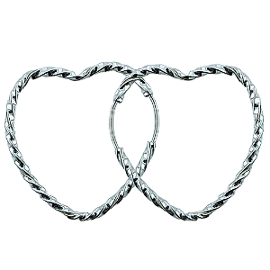 Argola em Prata 925 Coração Torcida