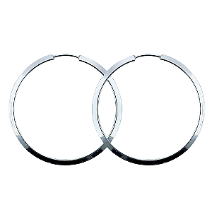 Argola em Prata 925 Redonda Chanfrada