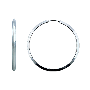 Argola em Prata 925 Redonda Chanfrada