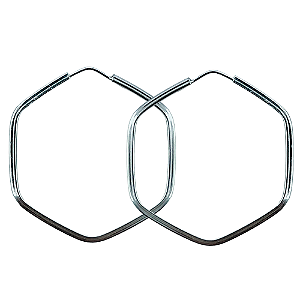 Argola em Prata 925 Sextavada Fio Quadrado