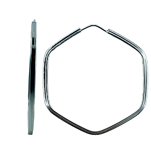 Argola em Prata 925 Sextavada Fio Quadrado