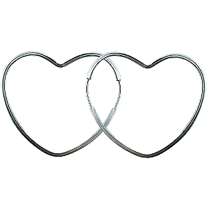 Argola em Prata 925 Coração Fio Quadrado 1,30 mm