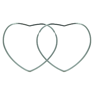Argola em Prata 925 Coração Fio Quadrado 1,30 mm
