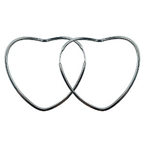 Argola em Prata 925 Coração Fio Quadrado