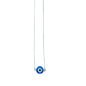 Gargantilha em Prata 925 Olho Grego Azul