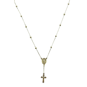 Gargantilha em Ouro 18k Terço bola 3 mm