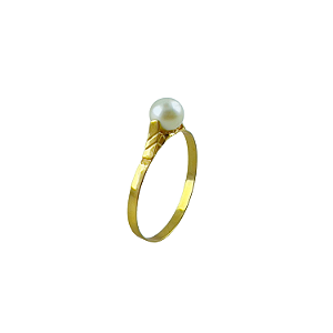 Anel em Ouro 18k Perola 4.30 mm Infatil