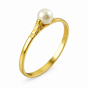 Anel em Ouro 18k Perola 4.30 mm Infatil