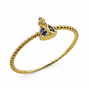 Anel em Ouro 18k Nossa Senhora com Zirconias