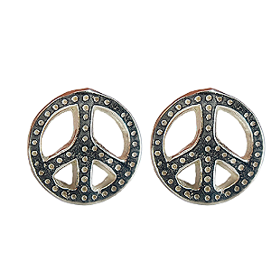 Brinco em Prata 925 Simbolo Hippie da Paz