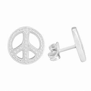 Brinco em Prata 925 Simbolo Hippie da Paz