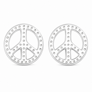 Brinco em Prata 925 Simbolo Hippie da Paz