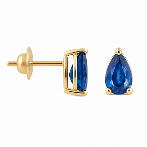 Brinco em Ouro 18K Com Safira Gota