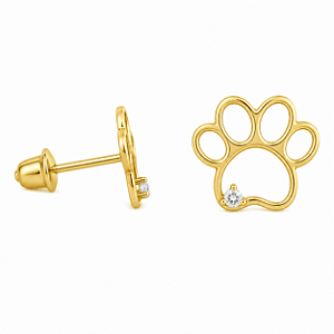Brinco em Ouro 18k Patinha com Diamantes