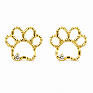 Brinco em Ouro 18k Patinha com Diamantes
