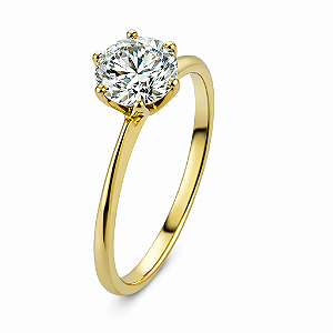 Anel em Ouro 18K Solitário com Diamante